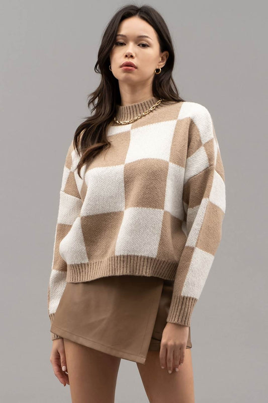 Morgan Checkered Sweater