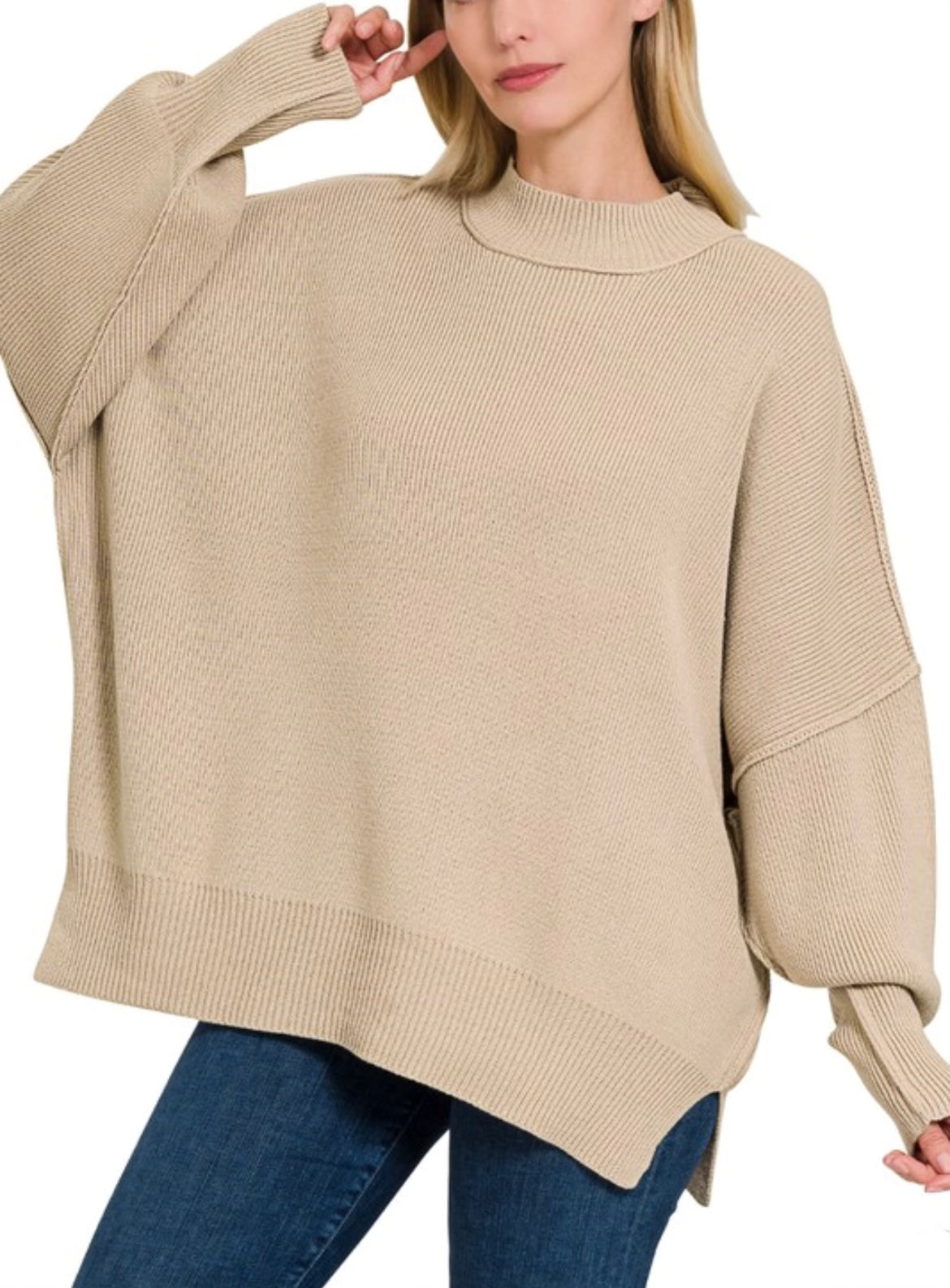 Becca Oversized Side Slit Sweater