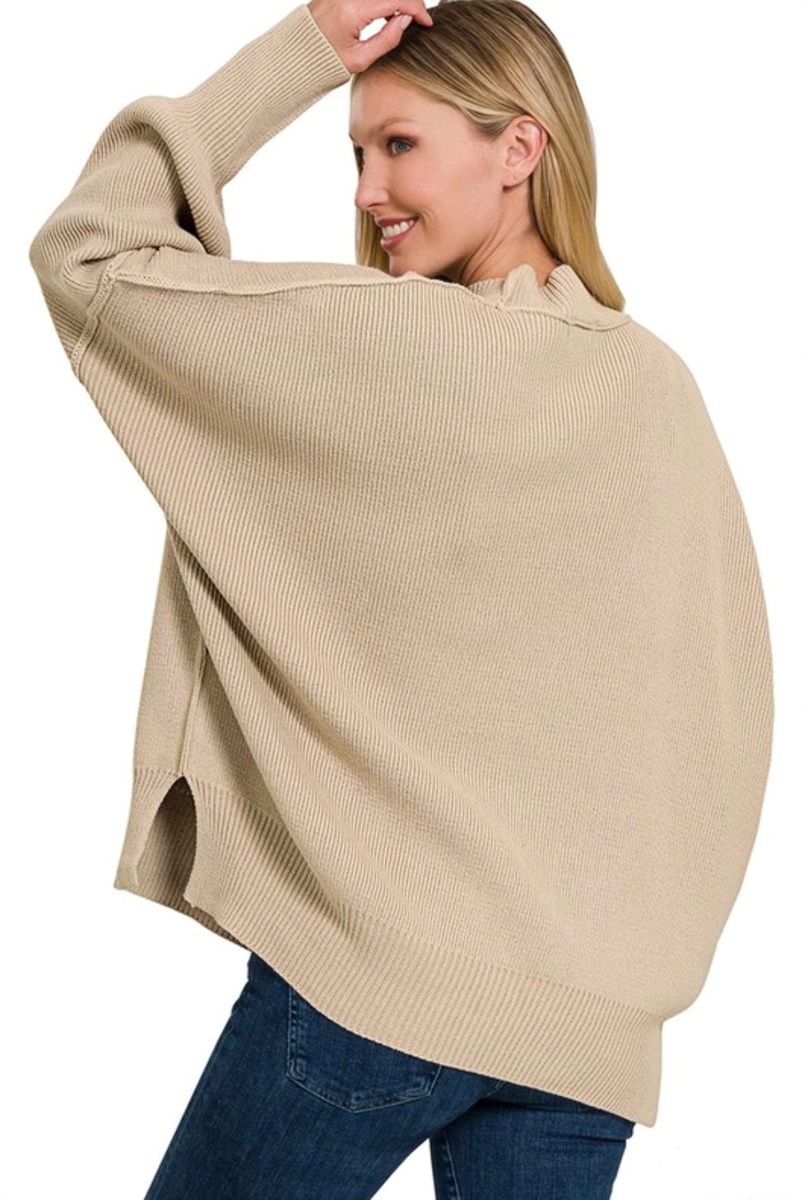 Becca Oversized Side Slit Sweater