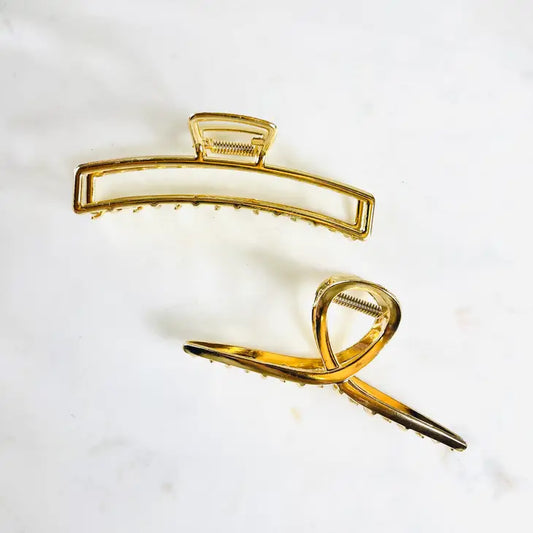 Gold Metal Claw Clip Set
