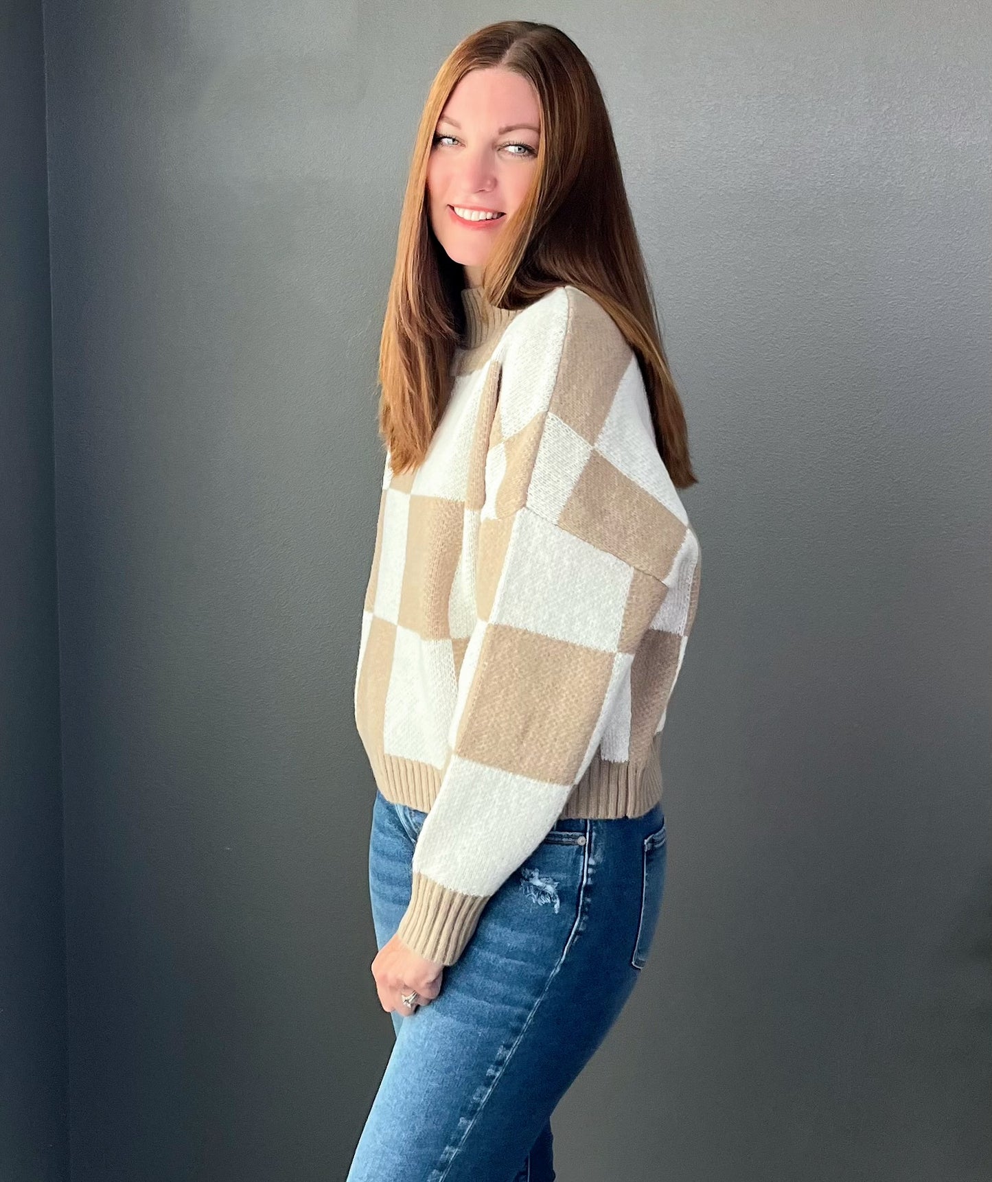 Morgan Checkered Sweater