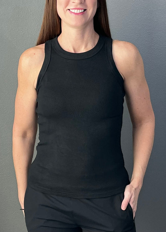 Willow High Neck Ribbed Tank