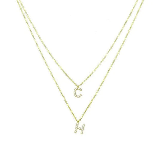 Custom Double Layer Initial Necklace